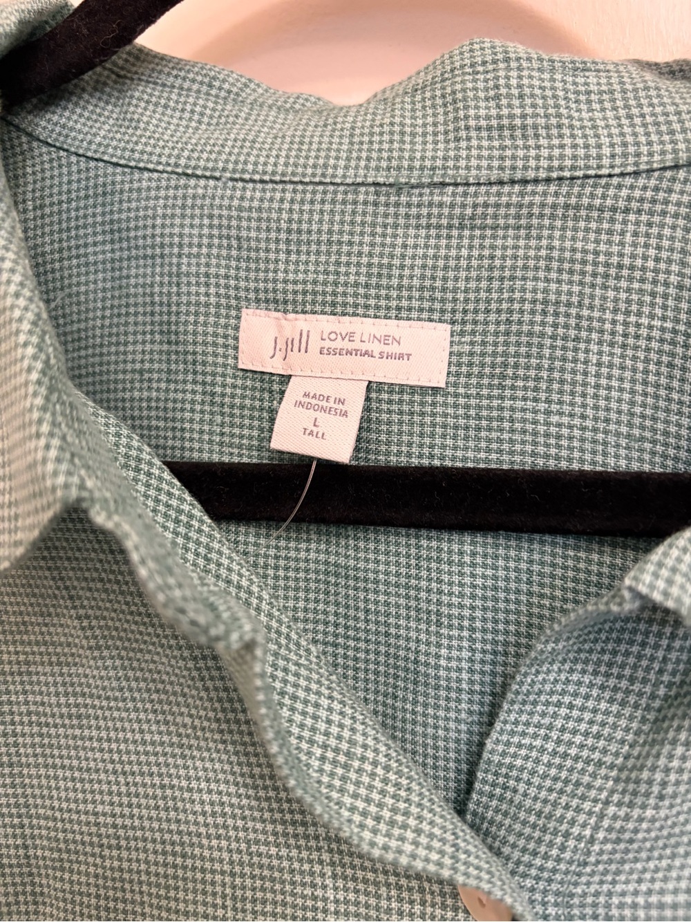 J Jill linen blouse light green large tall - Picture 2 of 6